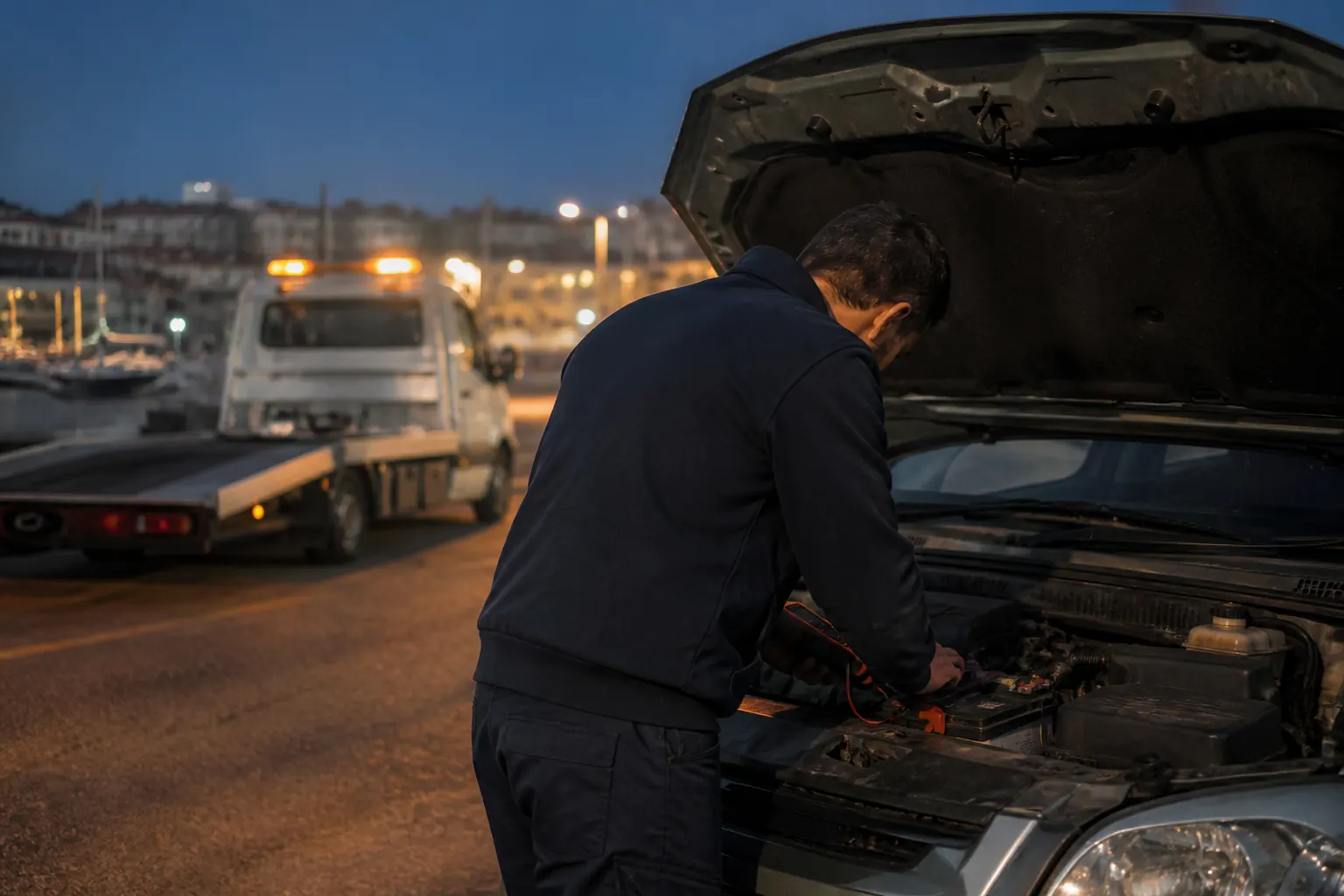 Dépannage batterie sur place à Marseille par un technicien de dépanneuse